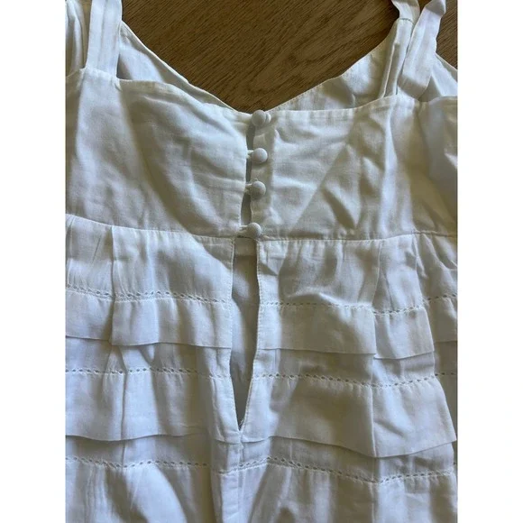 French Connection White Dress Sleeveless Tiered Mini Casual Summer - Picture 6 of 6